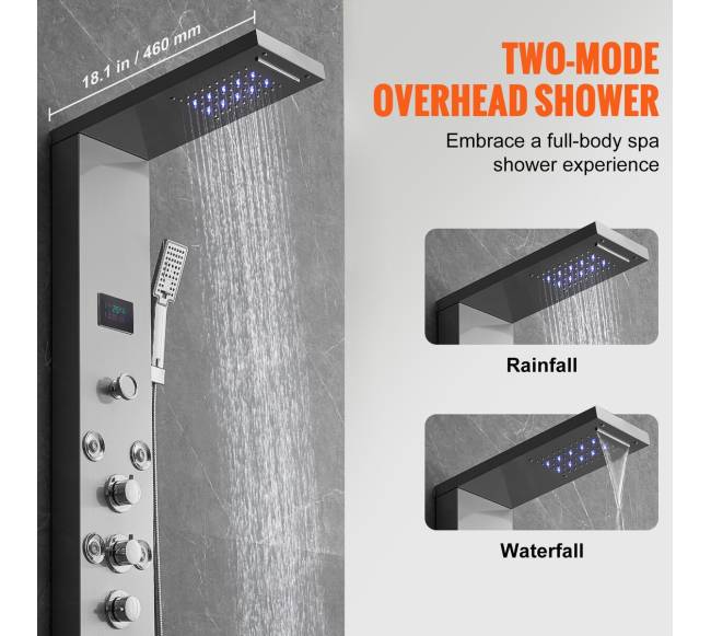 Dušo panelė su 6 režimais ir LED2