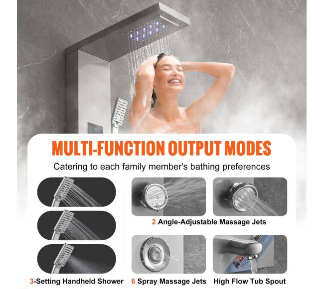 Dušo panelė su 6 režimais ir LED3