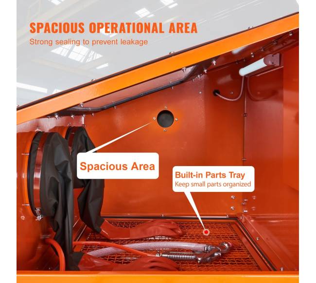 60 galonų smėliasrovės spintelė su stovu2