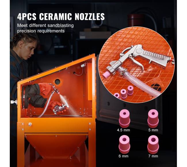 60 galonų smėliasrovės spintelė su stovu3