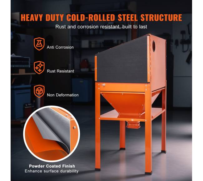 60 galonų smėliasrovės spintelė su stovu4