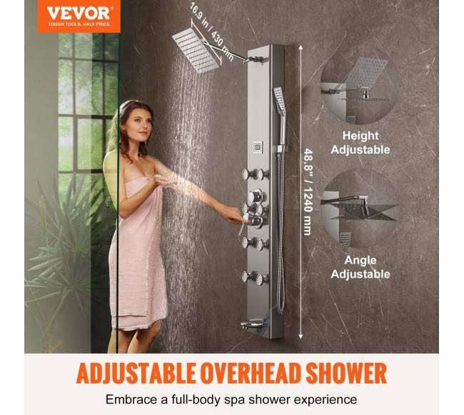 Dušo panelės bokštas su lietaus sistema1