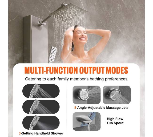 Dušo panelės bokštas su lietaus sistema2