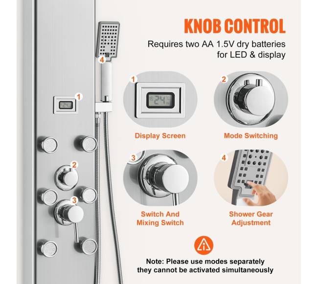 Dušo panelės bokštas su lietaus sistema4
