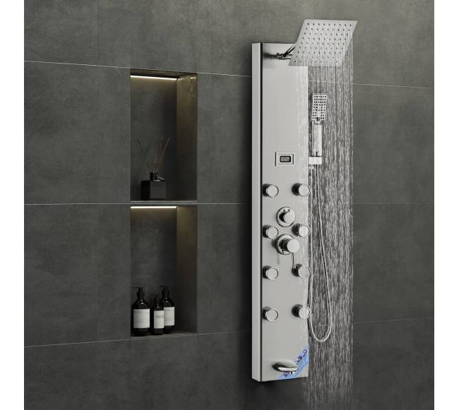 Dušo panelės bokštas su lietaus sistema7