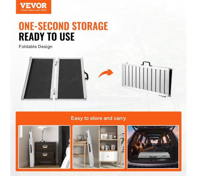 Nešiojamasis aliuminio neįgaliojo vežimėlio rampa1