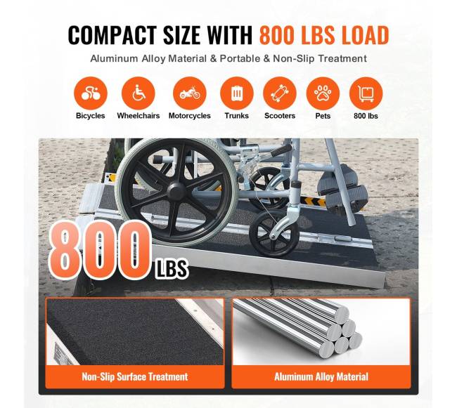 Nešiojamasis aliuminio neįgaliojo vežimėlio rampa2