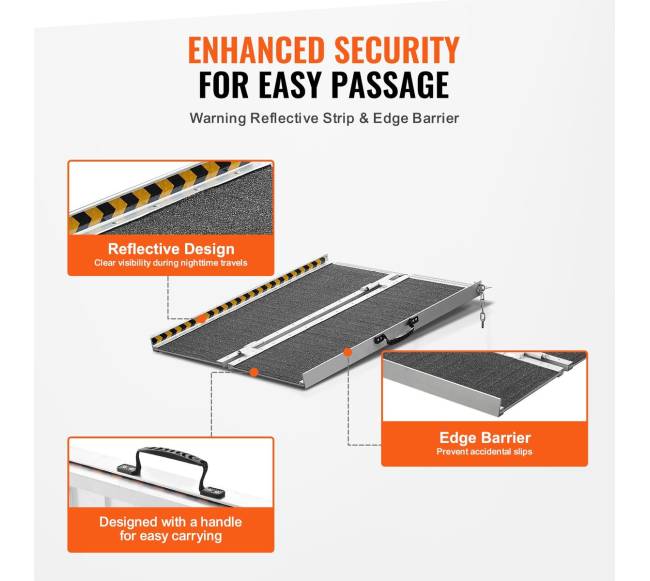 Nešiojamasis aliuminio neįgaliojo vežimėlio rampa3