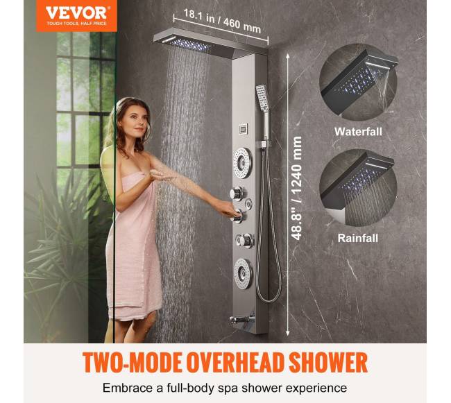 Dušo panelės bokštas su LED ekranu1