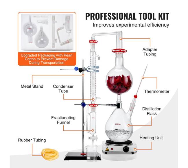 Eterinio aliejaus distiliavimo rinkinys, 2000 ml5