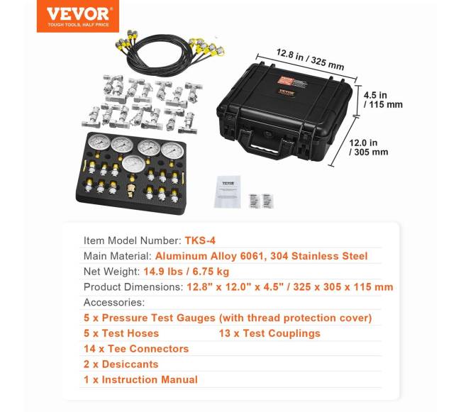 Hidraulinio slėgio bandymų rinkinys, 10-600 bar6