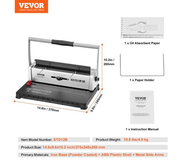 Rankinis spiralės rišimo įrenginys 34 skylės6