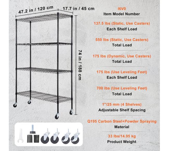 Metalinis lentynų stovas su ratukais6