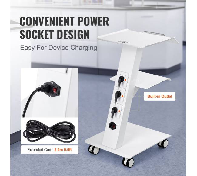 Dantų laboratorijos vežimėlis su 3 lentynomis2