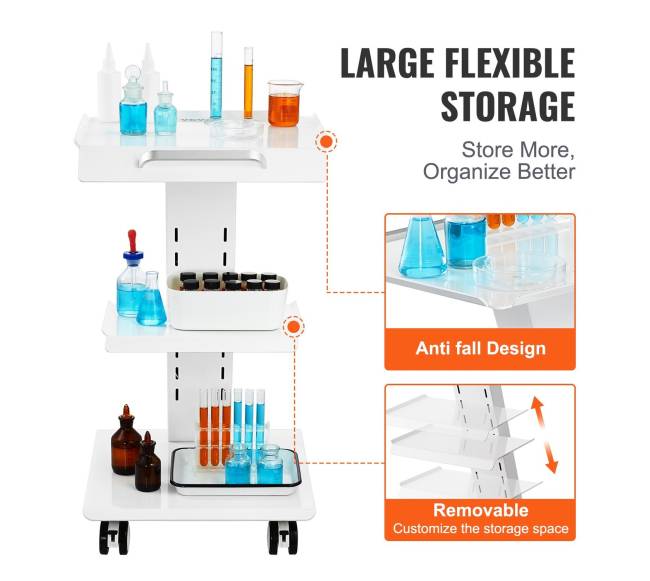 Dantų laboratorijos vežimėlis su 3 lentynomis4