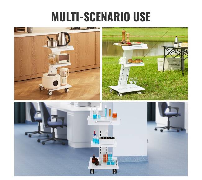 Dantų laboratorijos vežimėlis su 3 lentynomis5