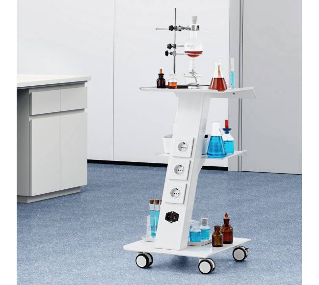 Dantų laboratorijos vežimėlis su 3 lentynomis7