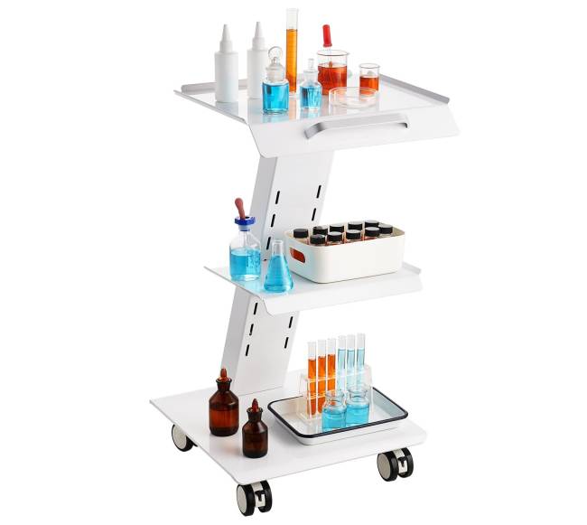 Dantų laboratorijos vežimėlis su 3 lentynomis8