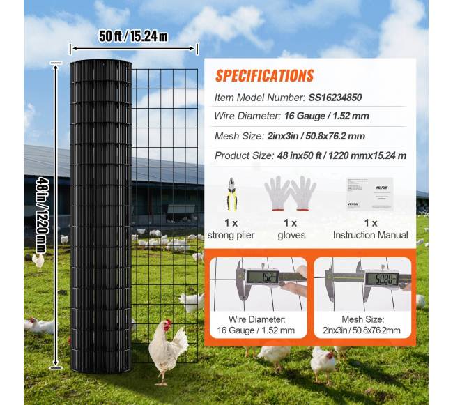 Cinkuota metalinė viela 122 cm x 15 m6