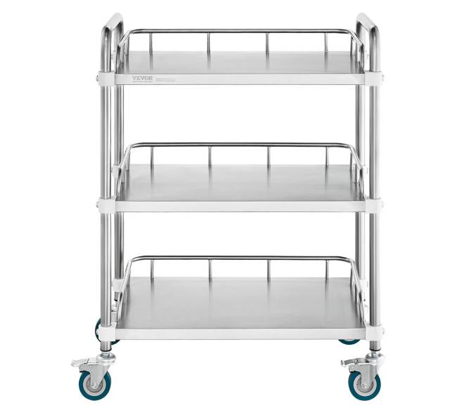 trijų lentynų nerūdijančio plieno vežimėlis0