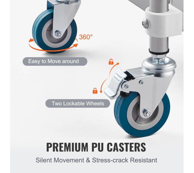 trijų lentynų nerūdijančio plieno vežimėlis3