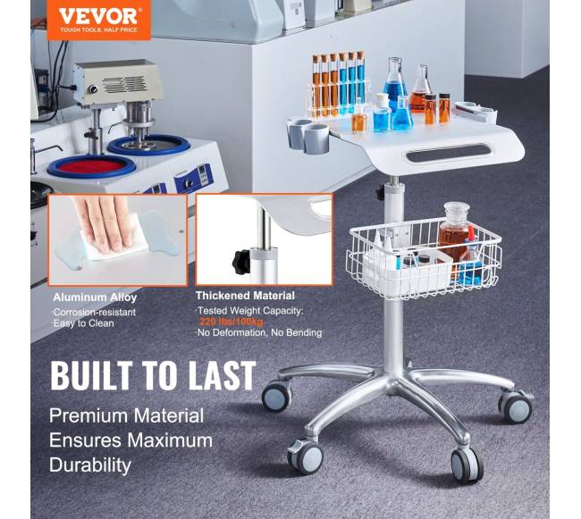 Medicininis vežimėlis su ratukais reguliuojamas aukštis1