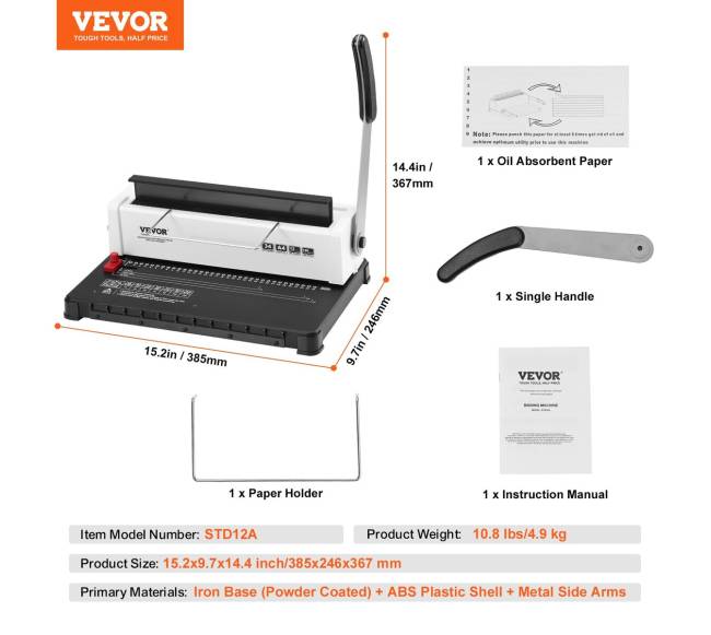 Rankinis spiralinio įrišimo aparatas 34 skylių6