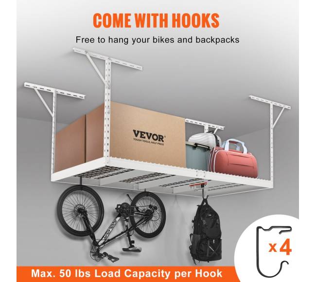 Pakabinama garažo laikymo lentyna, 122x244 cm5