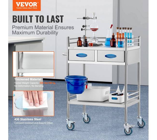 Dviejų aukštų nerūdijančio plieno vežimėlis1