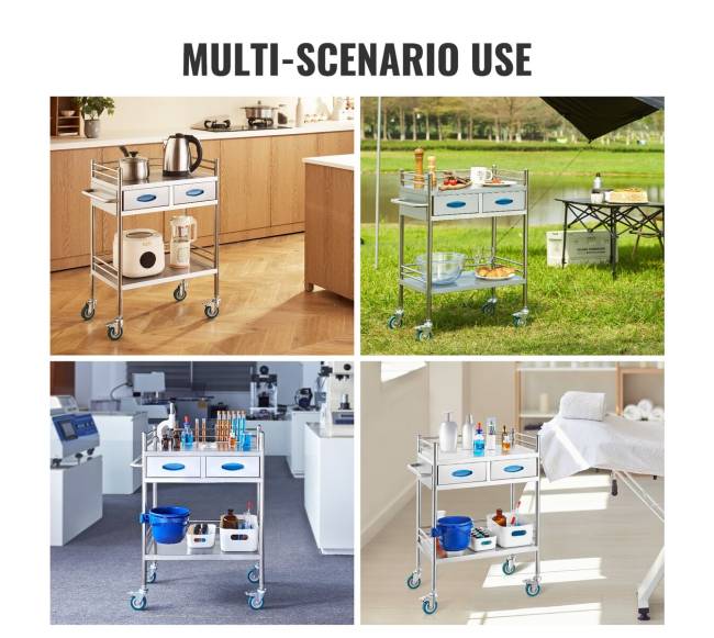 Dviejų aukštų nerūdijančio plieno vežimėlis5