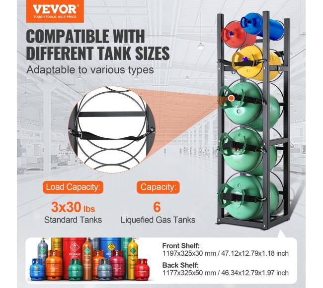 Šaldymo medžiagos talpyklų stovas su 6 bakeliais1