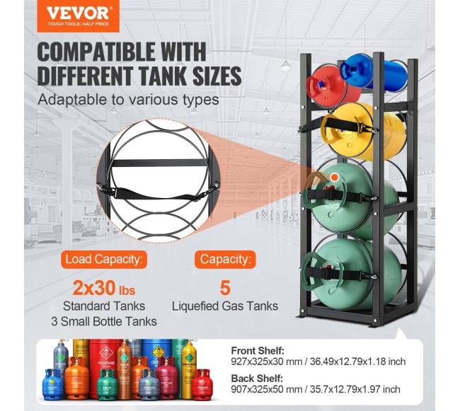 Šaldymo agentų bakelių laikiklis su 2 x 13,6 kg ir 3 mažesniais bakeliais1