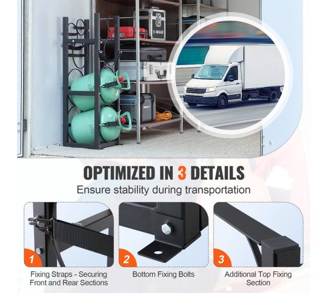 Šaldymo agentų bakelių laikiklis su 2 x 13,6 kg ir 3 mažesniais bakeliais3