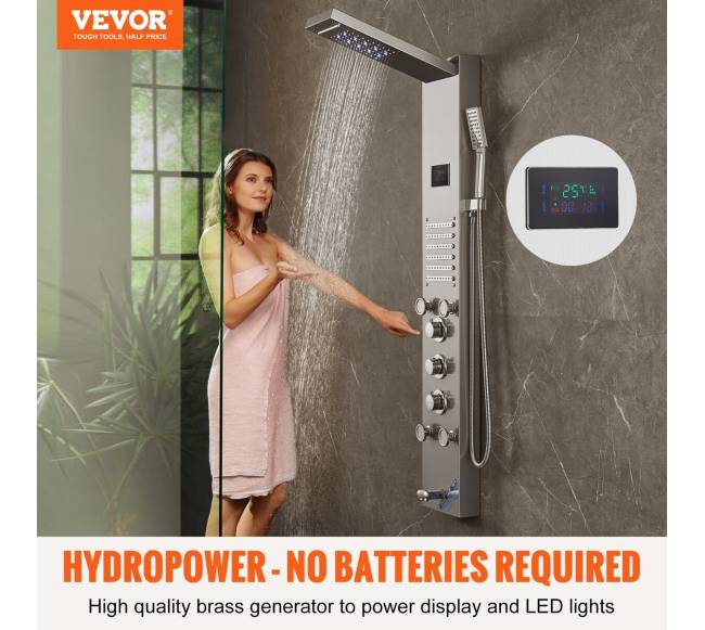 Dušo panelė su 6 funkcijomis ir LED1