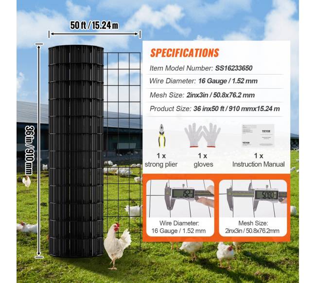 vielos tinklas viščiukams, 91 x 1524 cm danga6