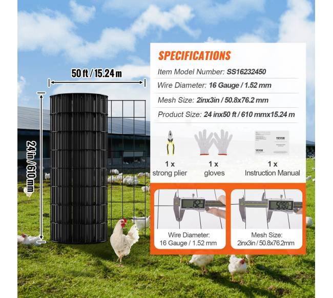 Galvanizuotas vielos tinklas, 24 cm x 50 m6