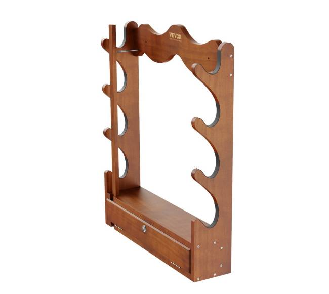 Medinis sieninis šautuvų laikiklis, 4 vietų10