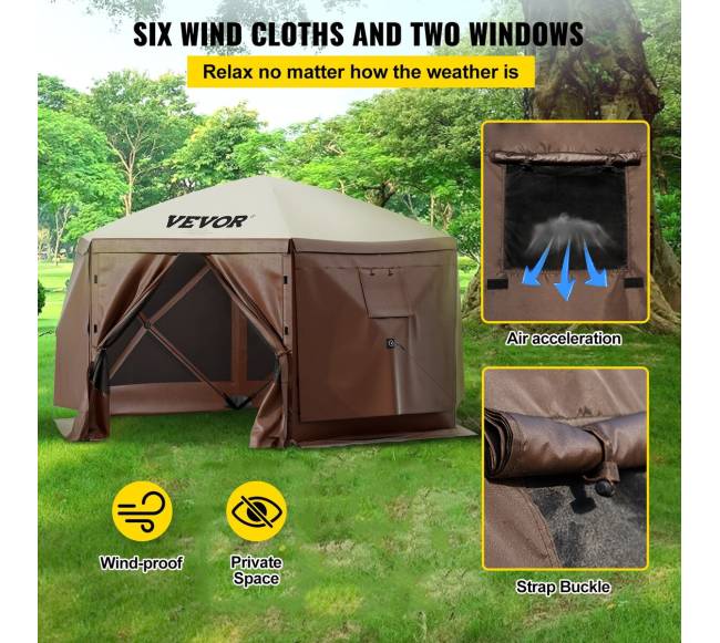 Iššokantis kempingo pavėsinės tentas 6 šonų2