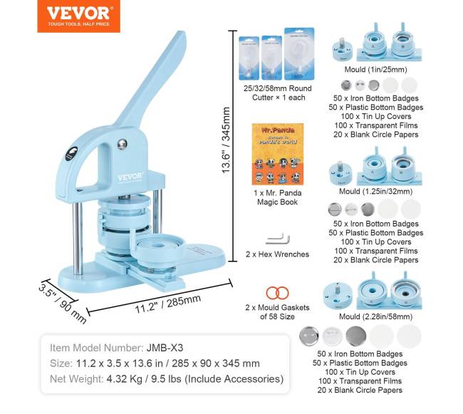 Mėlynas 3-in-1 ženkliukų darymo aparatas6