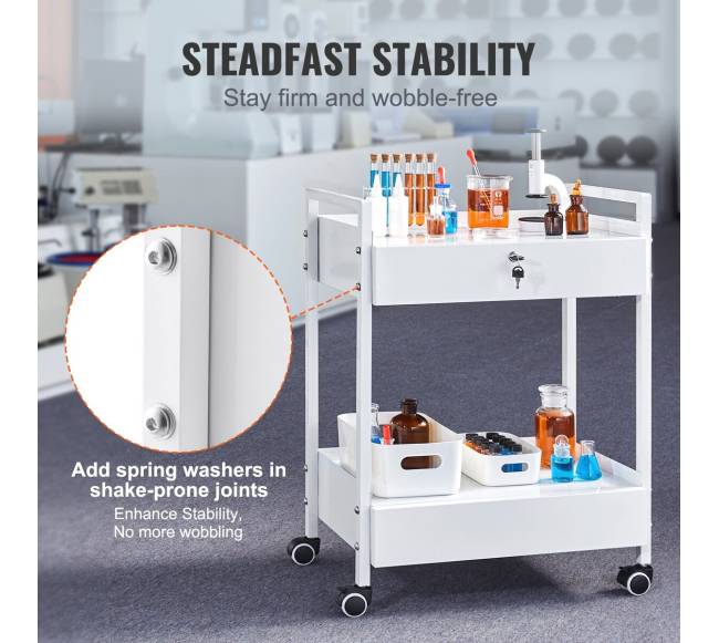 Nerūdijančio plieno dviejų lygių vežimėlis2