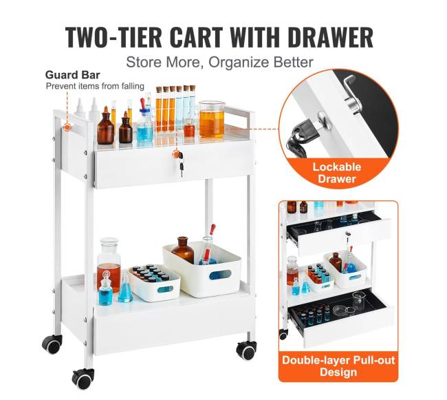 Nerūdijančio plieno dviejų lygių vežimėlis4