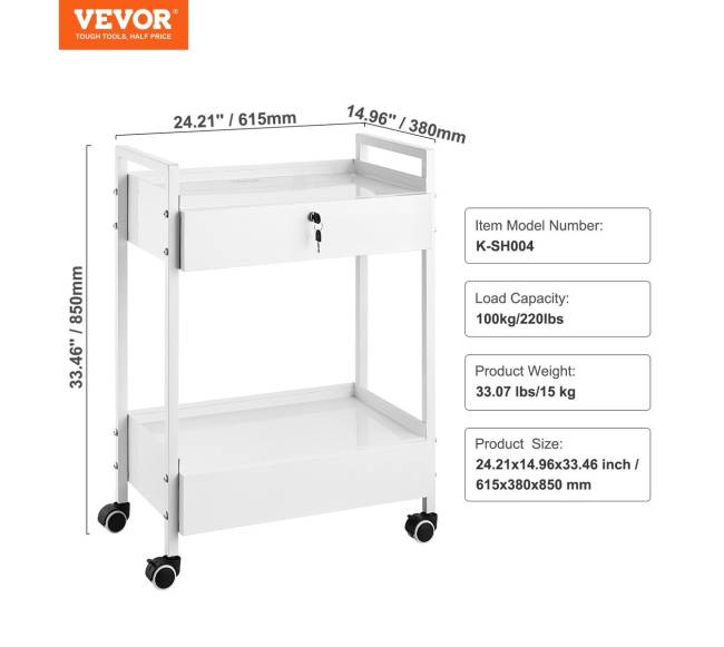 Nerūdijančio plieno dviejų lygių vežimėlis6