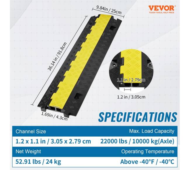 2 kanalų kabelių apsauga su 10000 kg talpa6