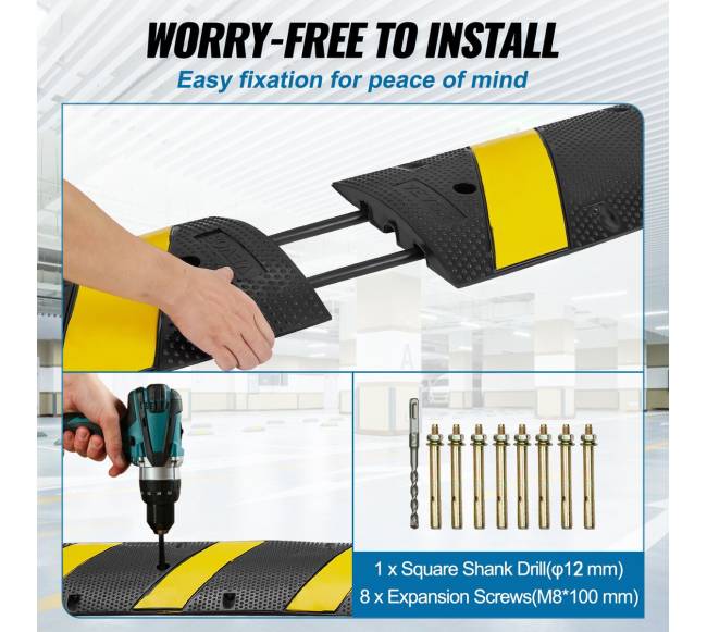 2 dalių guminis greičio kalnelis su kanalais5