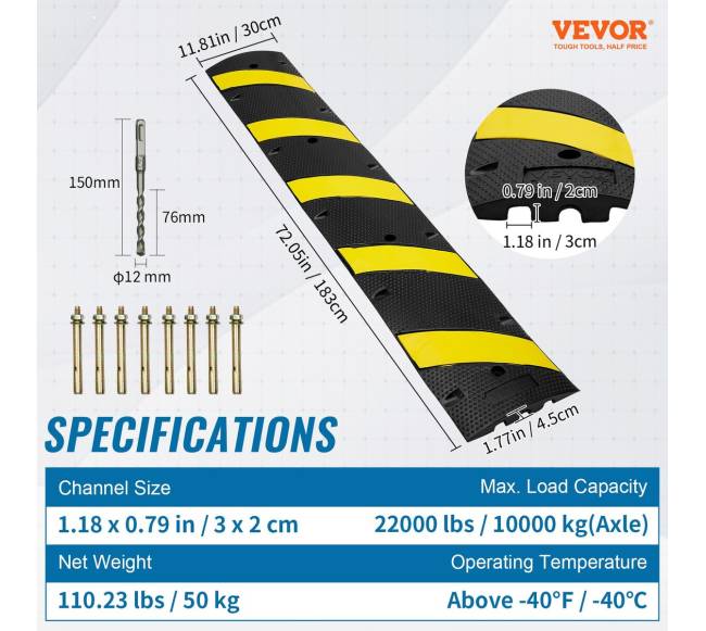 2 dalių guminis greičio kalnelis su kanalais6