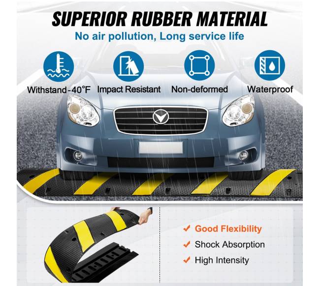 Guminis greičio kalnelis 183 cm, 2 kanalai, 10t apkrova3