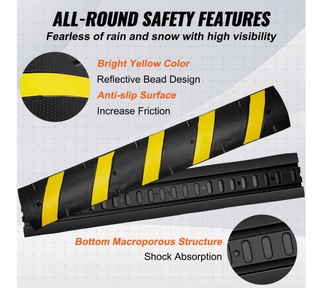 Guminis greičio kalnelis 183 cm, 2 kanalai, 10t apkrova4