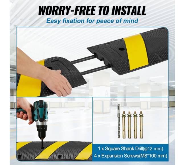 Guminis greičio kalnelis 183 cm, 2 kanalai, 10t apkrova5