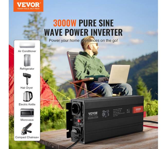 Grynos sinusinės bangos inverteris 3000W1