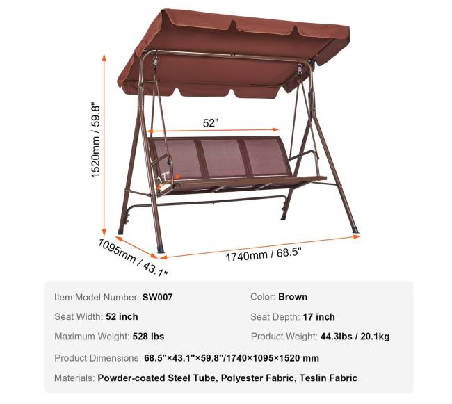 3-vietė sūpynės terasai su stogu6